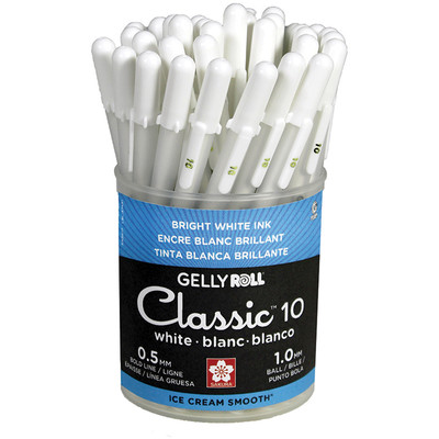 Display, Cup - Gelly Roll Classic Pens - 10 Bold White