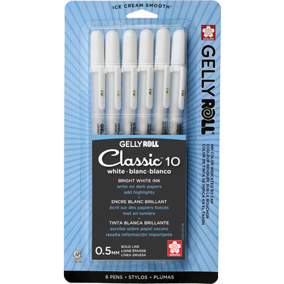 Gelly Roll Classic Pen Set, 10 Bold - White (6 pk)