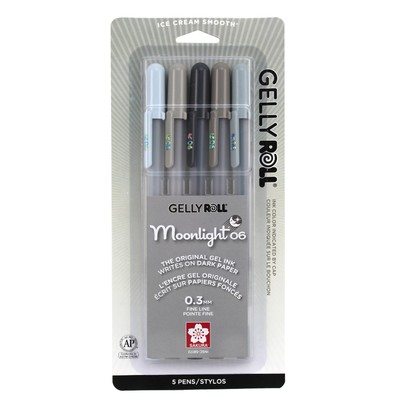 Gelly Roll Moonlight Pen Set, 06 Fine - Grays (5pk)
