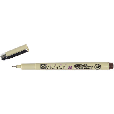 Pigma Micron 03 Pen, 0.35mm - Sepia
