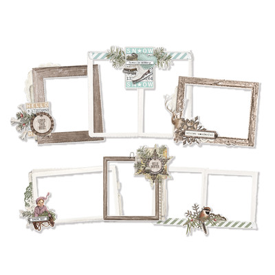 Chipboard Frames, Simple Vintage Winter Woods