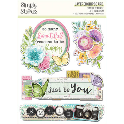 Layered Chipboard, Simple Vintage Life in Bloom