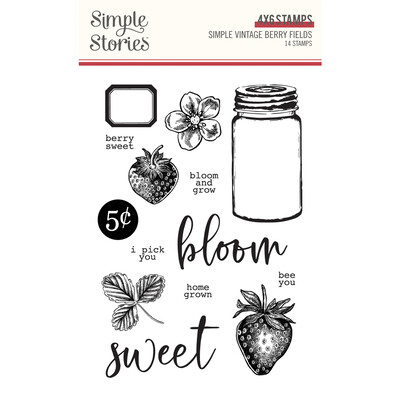 Clear Stamp, Simple Vintage Berry Fields
