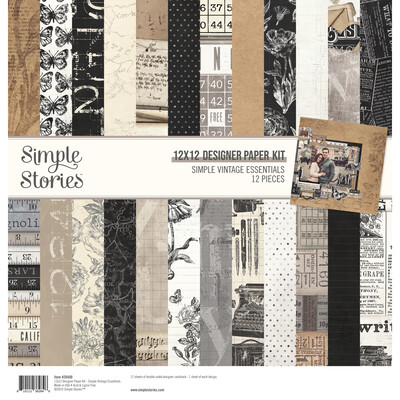 12X12 Designer Paper Kit, Simple Vintage Essentials