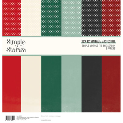 12X12 Simple Basics Kit, Simple Vintage 'Tis The Season