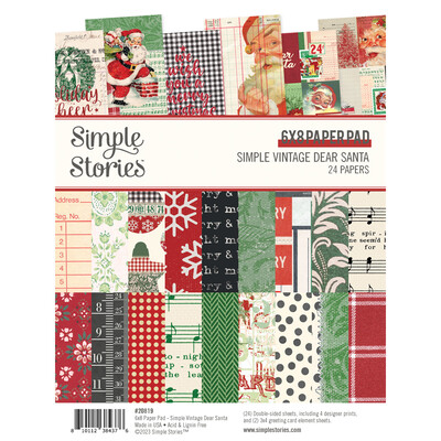 6X8 Paper Pad, Simple Vintage Dear Santa