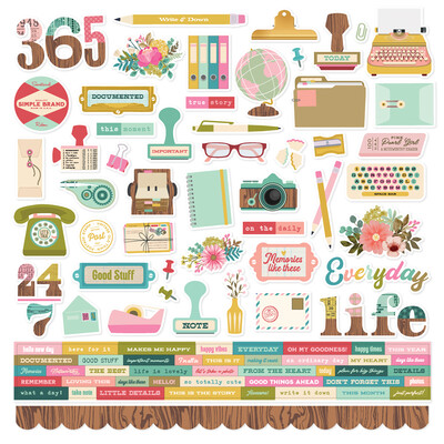 12X12 Cardstock Sticker Sheet, Noteworthy