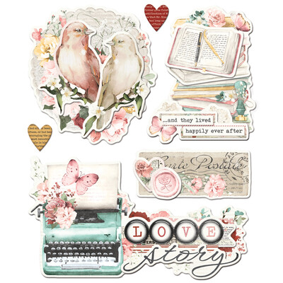 Layered Chipboard, Simple Vintage Love Story