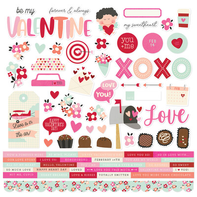 12X12 Cardstock Sticker Sheet, Valentine's Day