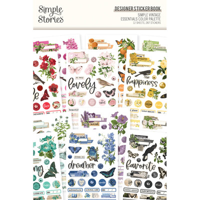 Designer Sticker Book, Simple Vintage Essentials Color Palette