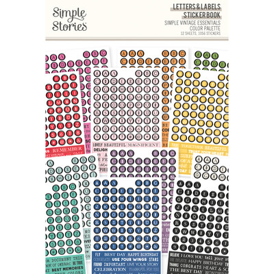 Letters & Labels Sticker Book, Simple Vintage Essentials Color Palette