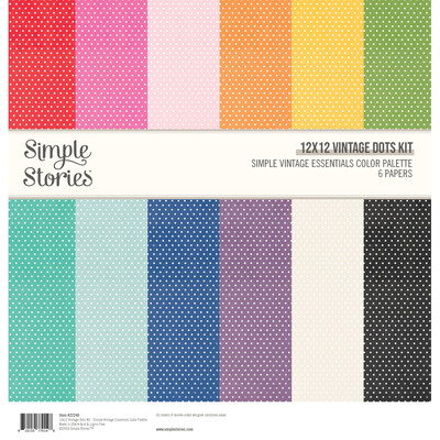 12X12 Vintage Dots Kit, Simple Vintage Essentials Color Palette