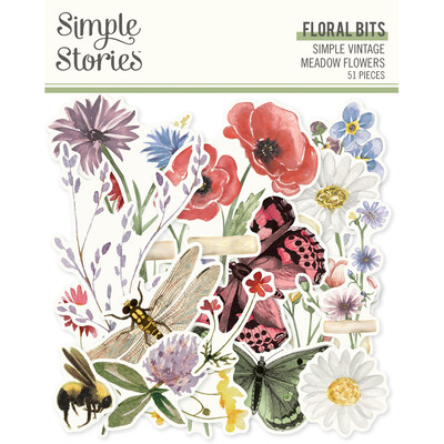 Floral Bits & Pieces, Simple Vintage Meadow Flowers