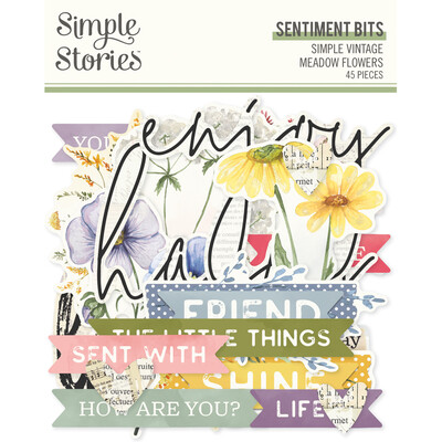 Sentiment Bits & Pieces, Simple Vintage Meadow Flowers