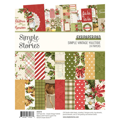 6X8 Paper Pad, Simple Vintage Yuletide