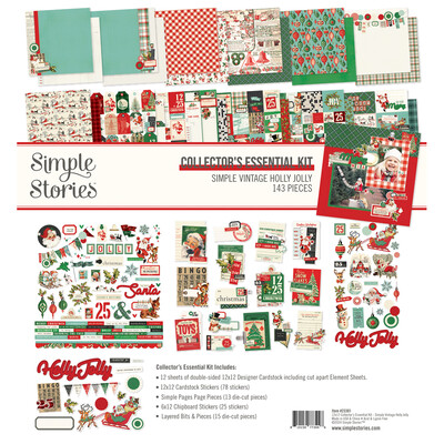 12X12 Collector's Essential Kit, Simple Vintage Holly Jolly