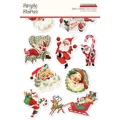 Sticker Book, Simple Vintage Holly Jolly