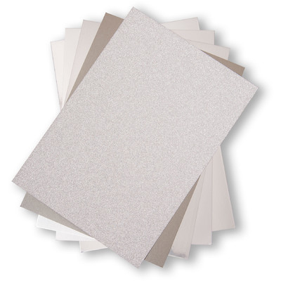 8X11.5 Opulent Cardstock Pack, Silver