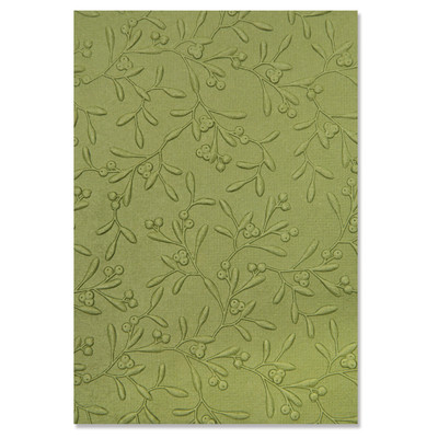 3D Textured Impressions Embossing Folder, Delicate Mistletoe