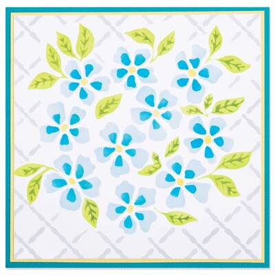 Layered Stencils, Watercolour Flowers & Lattice (4pk)