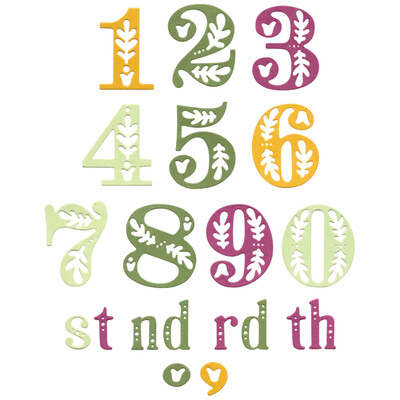 Thinlits Die Set, Folk Numbers (18pk)