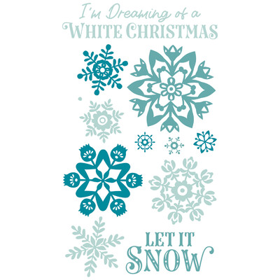 Clear Stamps Set, White Christmas (12pk)