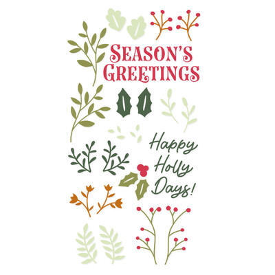 Clear Stamps Set, Happy Holly Days (29pk)