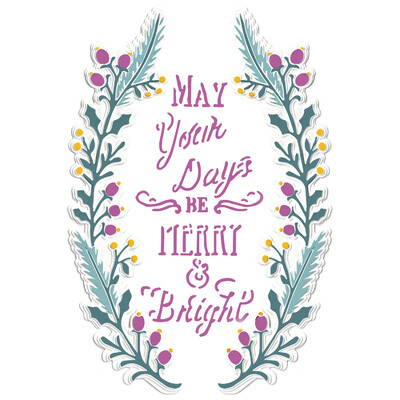 3-D Textured Impressions Embossing Folder, Merry & Bright