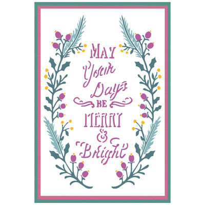 A6 Layered Stencils, Merry & Bright #3 (4pk)