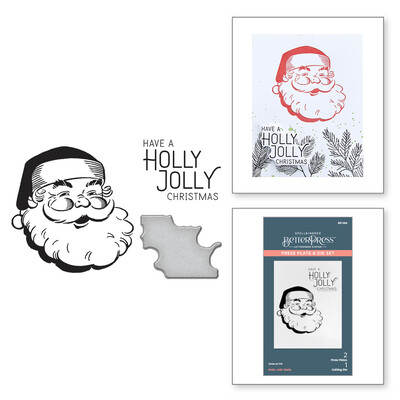 BetterPress Plate & Die Set, More BetterPress Christmas - Holly Jolly Santa