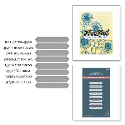 BetterPress Press Plate & Die Set, Serenade of Autumn - Fancy Sentiment Strips