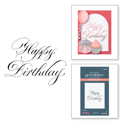 BetterPress Press Plate, Copperplate Everyday Sentiments - Copperplate Happy Birthday