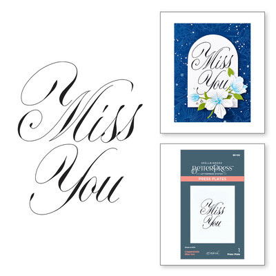 BetterPress Press Plate, Copperplate Everyday Sentiments - Copperplate Miss You