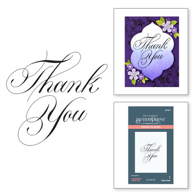 BetterPress Press Plate, Copperplate Everyday Sentiments - Copperplate Thank You