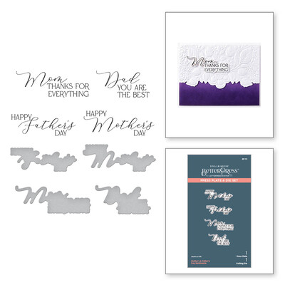 BetterPress Press Plate & Die Set, Mirrored Arch - Mother's & Father's Day Sentiments