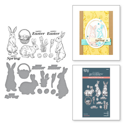 BetterPress Press Plate & Die Set, Spring Sampler - Spring Bunnies