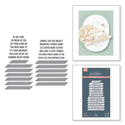 Press Plate & Die Set, Shine Bright - Shine Bright Sentiment Strips