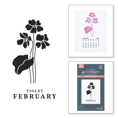 BetterPress Press Plates, Florals Through the Years - February Violet