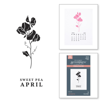 BetterPress Press Plates, Florals Through the Years - April Sweet Pea