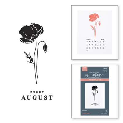 BetterPress Press Plates, Florals Through the Years - August Poppy