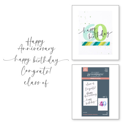 BetterPress Press Plates, Color Mix Celebrations - Sweeping Celebration Sentiments