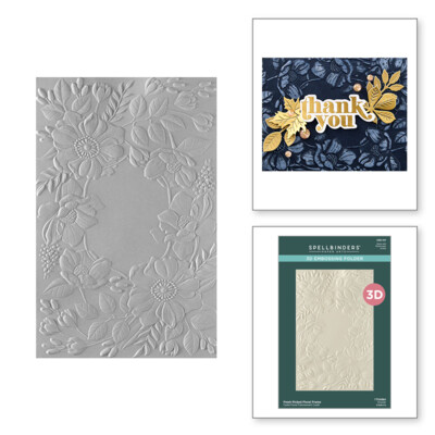 3D Embossing Folder, Woodland Tales - Fresh Picked Floral Frame