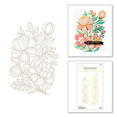 Glimmer Hot Foil Plate, Glimmering Flowers - Glimmering Peonies