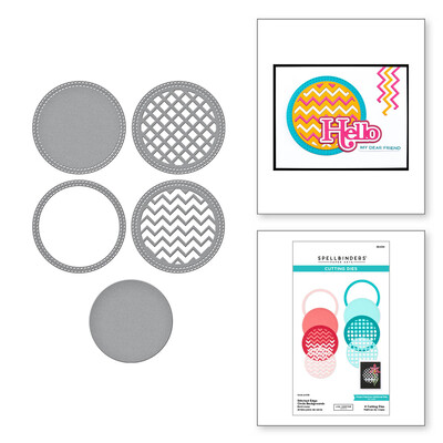Die, Spotlight Frames and Florals - Stitched Edge Circle Backgrounds
