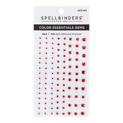 Color Essentials Self Adhesive Gems, Red Mix