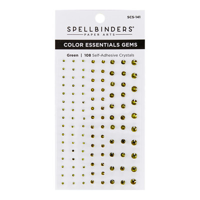 Color Essentials Self Adhesive Gems, Green Mix