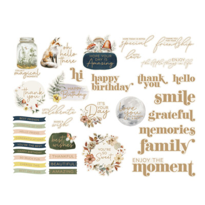 Printed Die Cuts, Woodland Tales - Sentiments