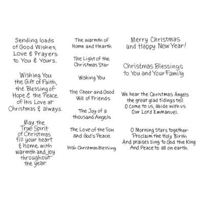 Clear Stamp, Christmas Blessings Sentiments