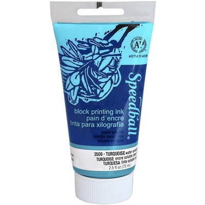Water-Soluble Block Printing Ink, 2.5oz - Turquoise