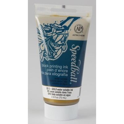 Water-Soluble Block Printing Ink, 2.5oz - Gold